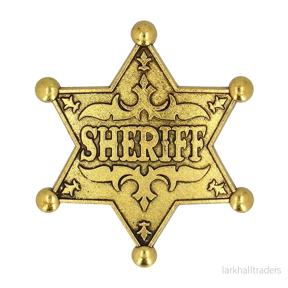 Sheriffstjärna, metall guld Sheriffstjärna, metall guld