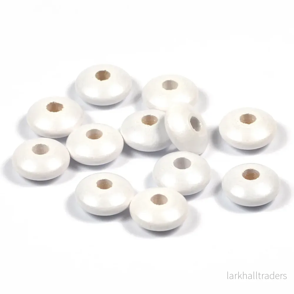 Trälinser, shiny-vit, 50st