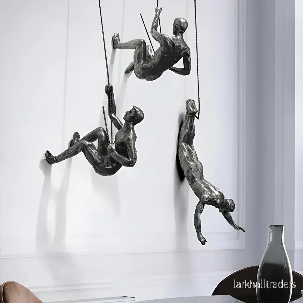 ClimbArt Väggskulptur Set – Kreativt Klättrande Man Motiv i Resin - Bild 2