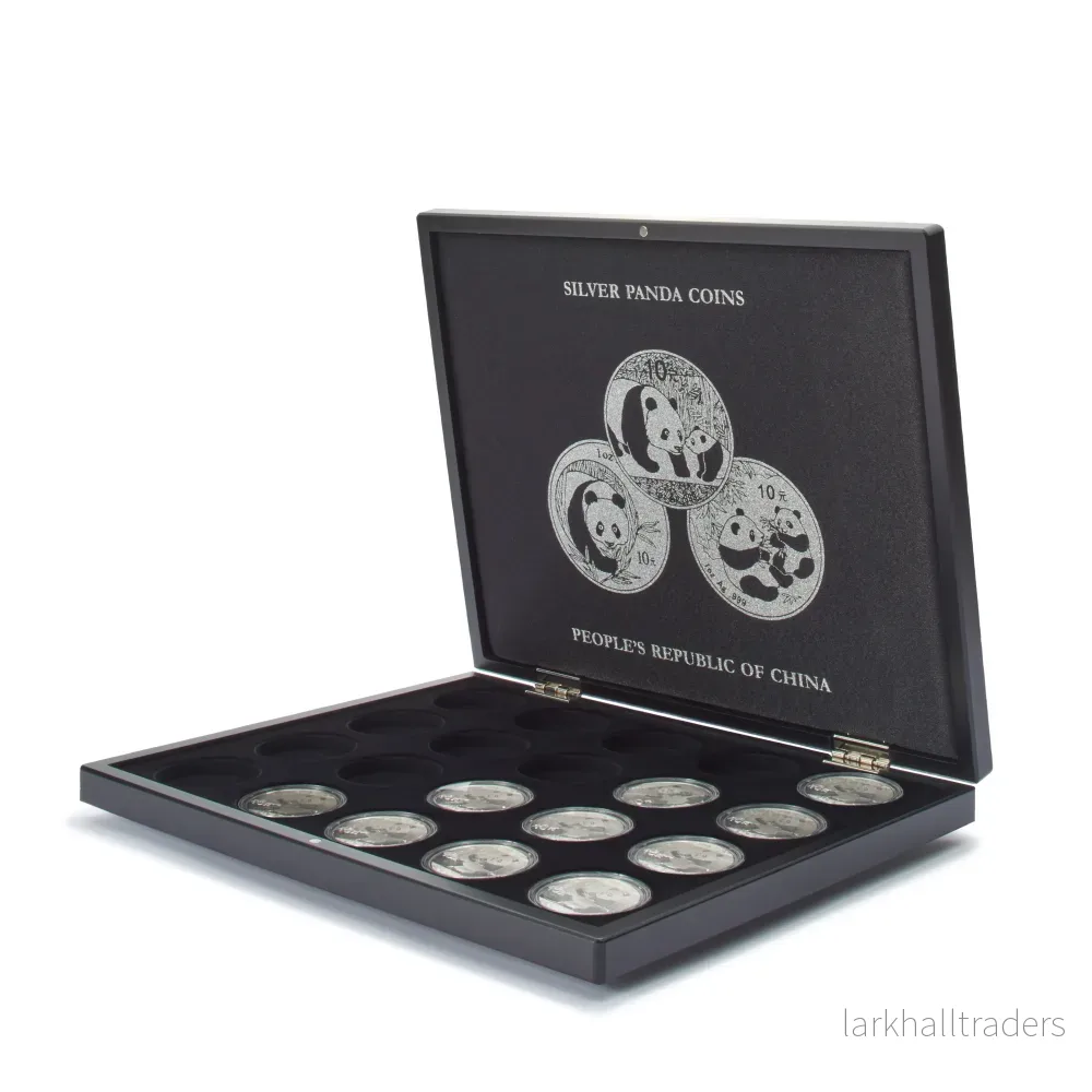 Volterra Uno - Presentationsetui för 20 silvermynt "China Panda" i originalkapslar (Beställningsvara)
