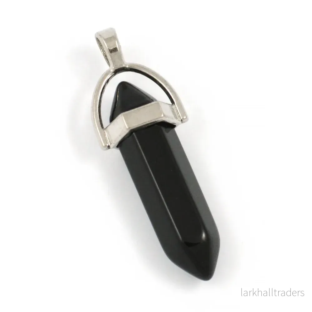 Berlock, bullet av svart agat, 32mm, 1st