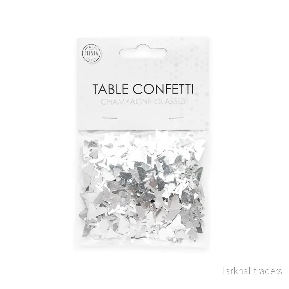 Bordskonfetti, Champagneglas silver 14 g Bordskonfetti, Champagneglas silver 14 g