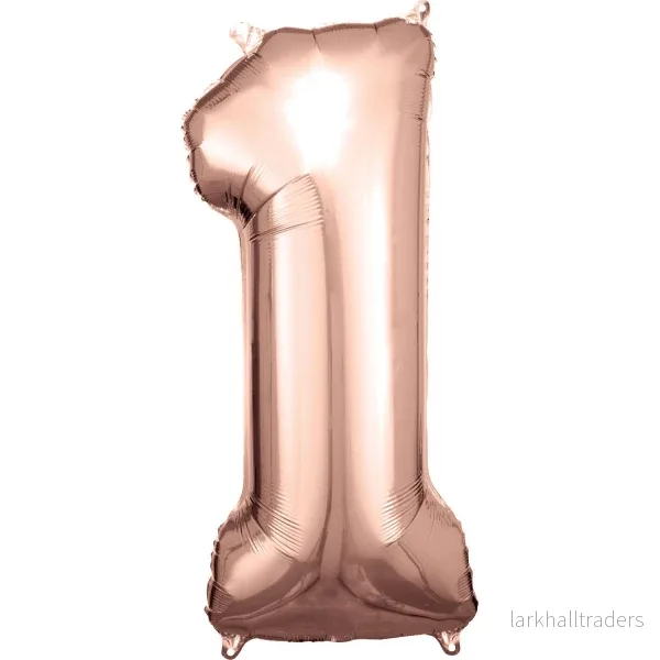Folieballong, siffra 1 rose 86 cm