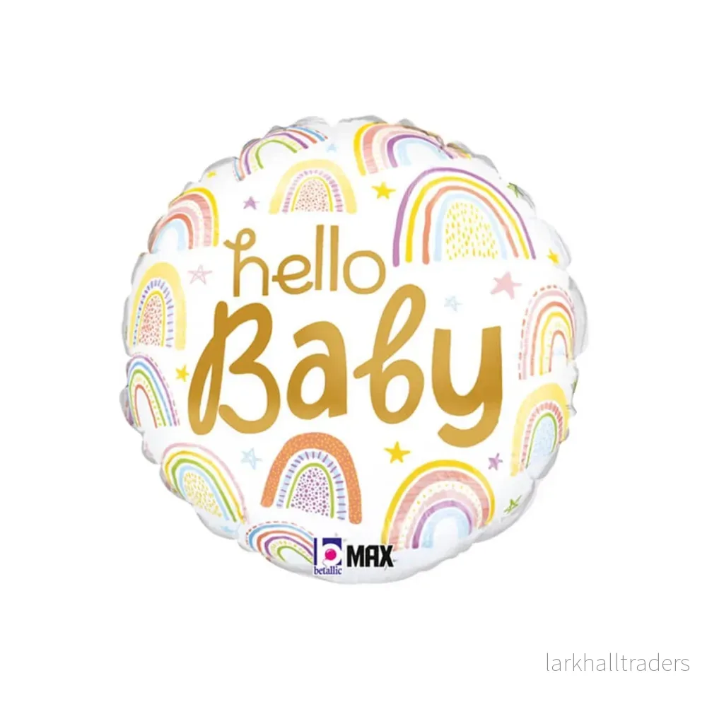 Folieballong, hello baby rainbow 46 cm Folieballong, hello baby rainbow 46 cm