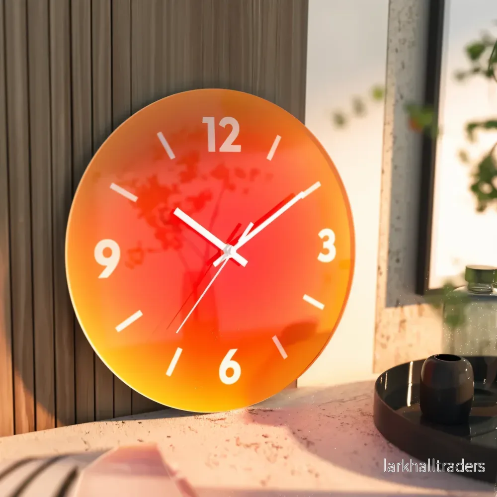 AuraSun Glow – Färgstark Tickfri Glasväggklocka - Bild 2