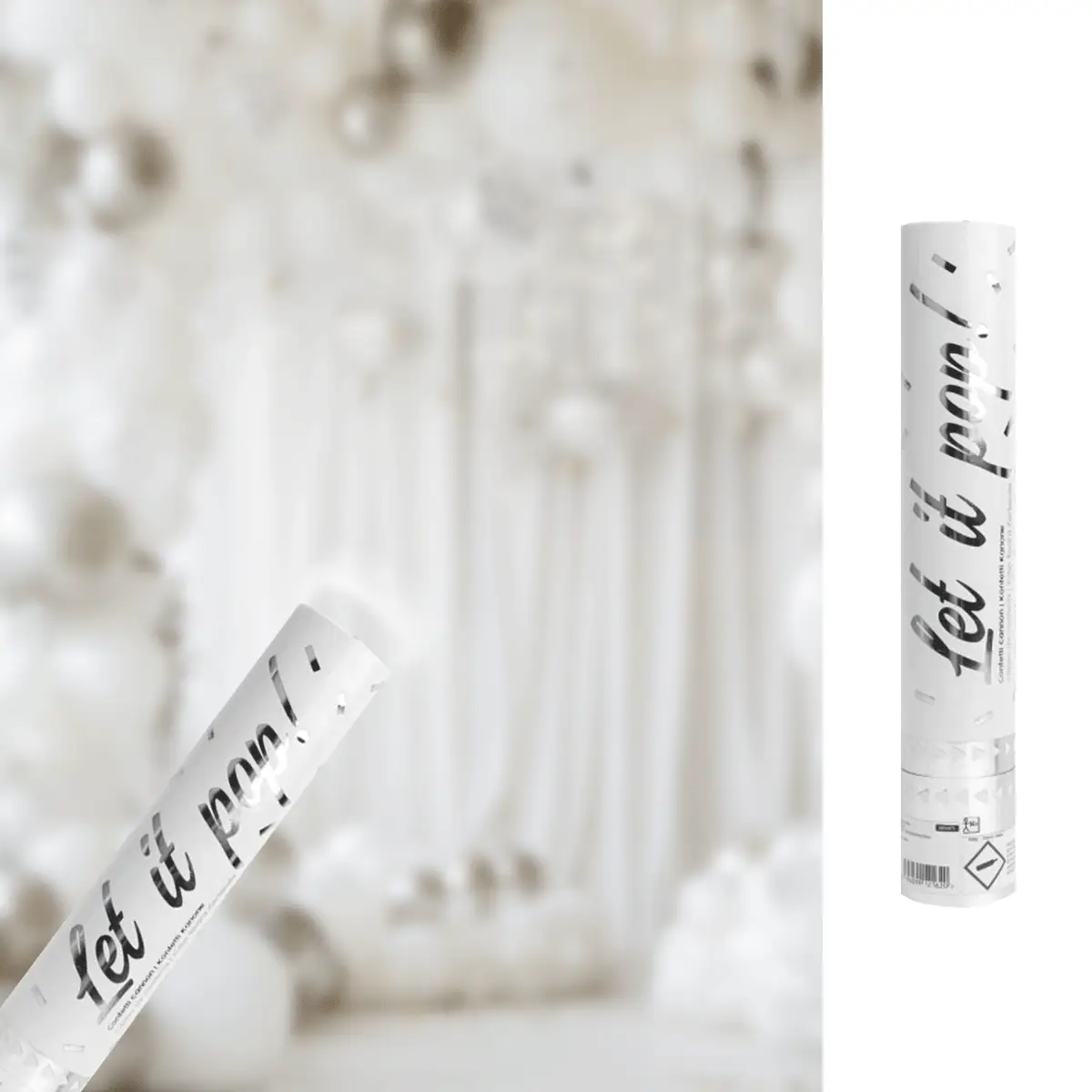 Konfettibomb, silver 28 cm (folie) Konfettibomb, silver 28 cm (folie)