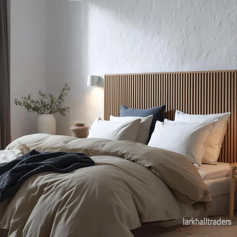 Sänggavel i akustikpanel, höjd 138 cm, bredd 185 cm, träslag ljus ek (premiumutförande) - Bild 3
