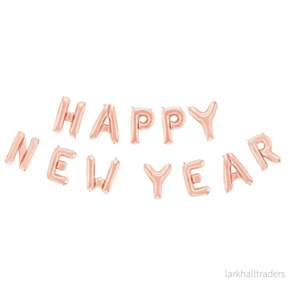 Folieballong, girlang happy new year rosé guld Folieballong, girlang happy new year rosé guld