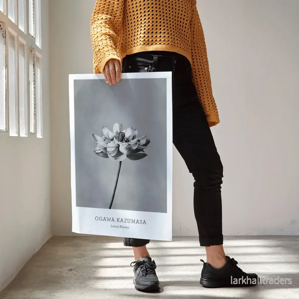 Monokrom lotusblomma Poster - Bild 3