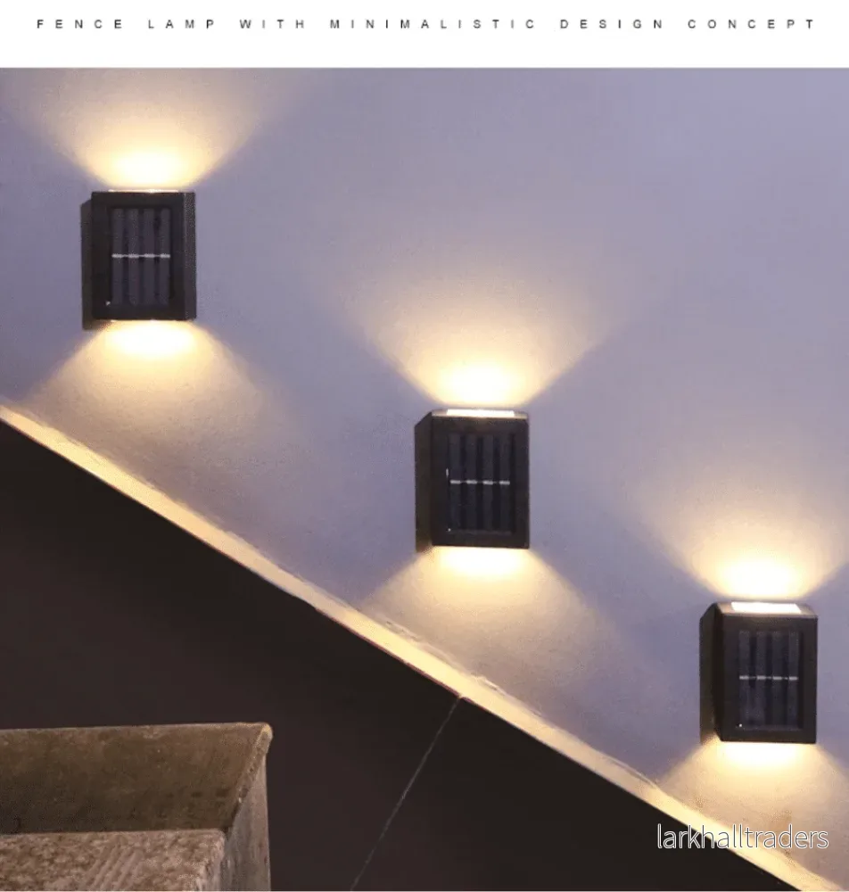 LED solcell Vägglampa (up-downlight), 2 stycken i rostfritt stål eller svart - Bild 3