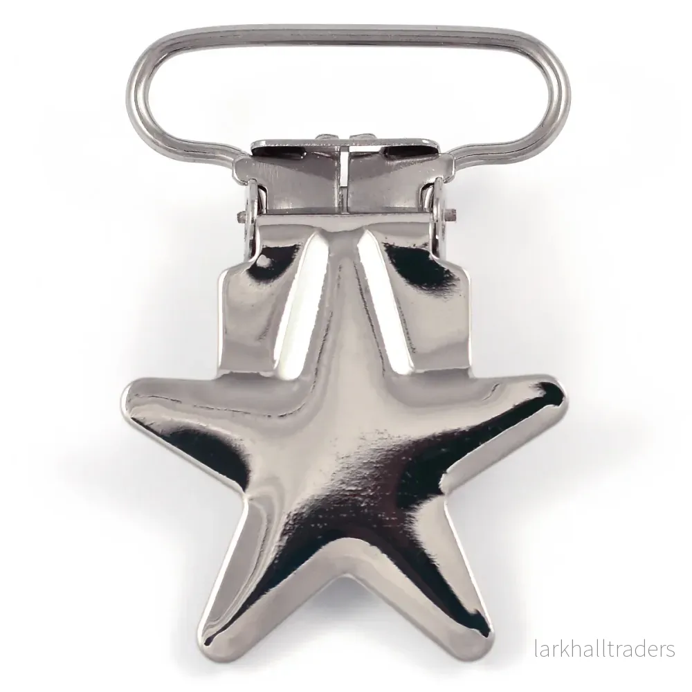 Metallclips, stjärna, silver