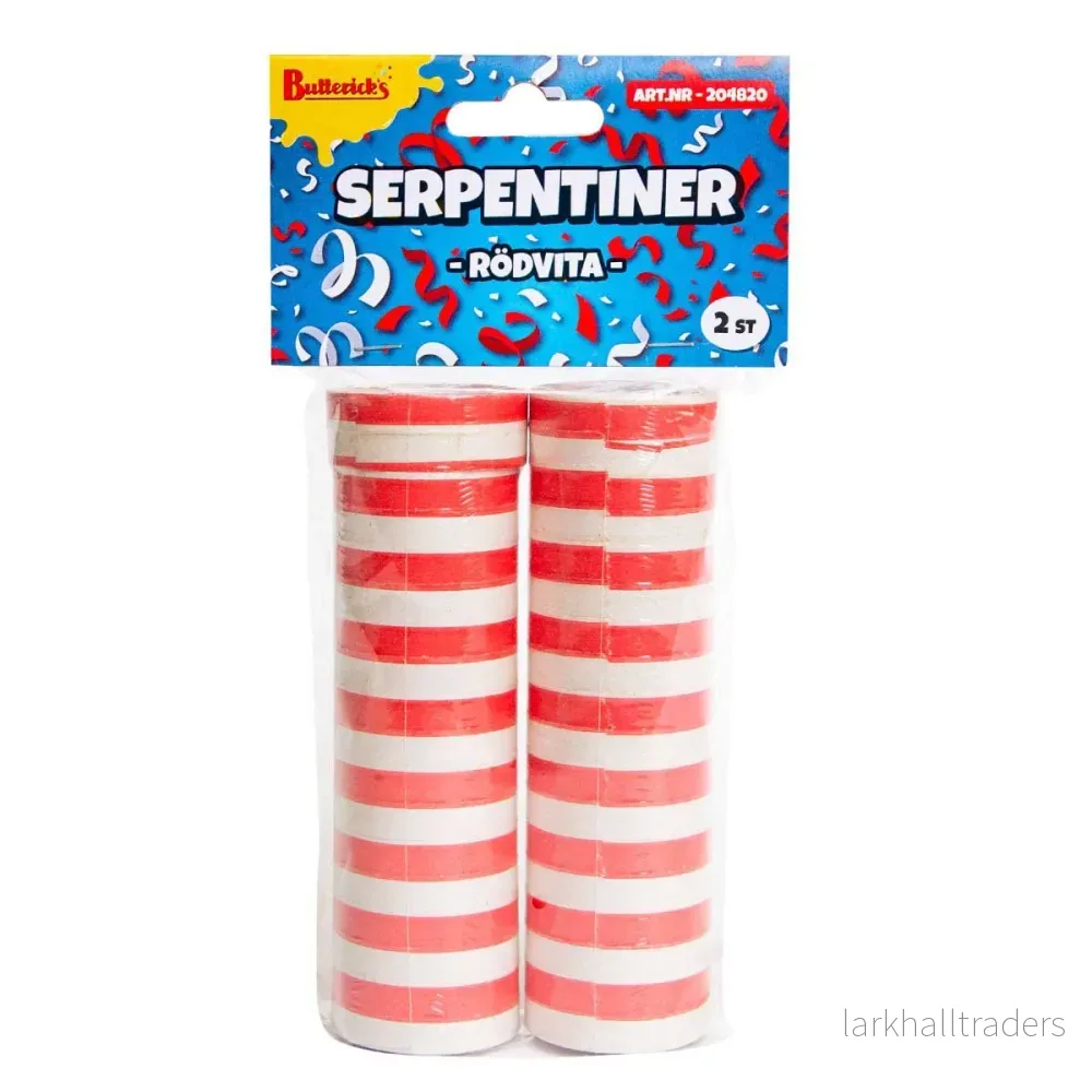 Serpentiner, röd/vit 2 st - Bild 2