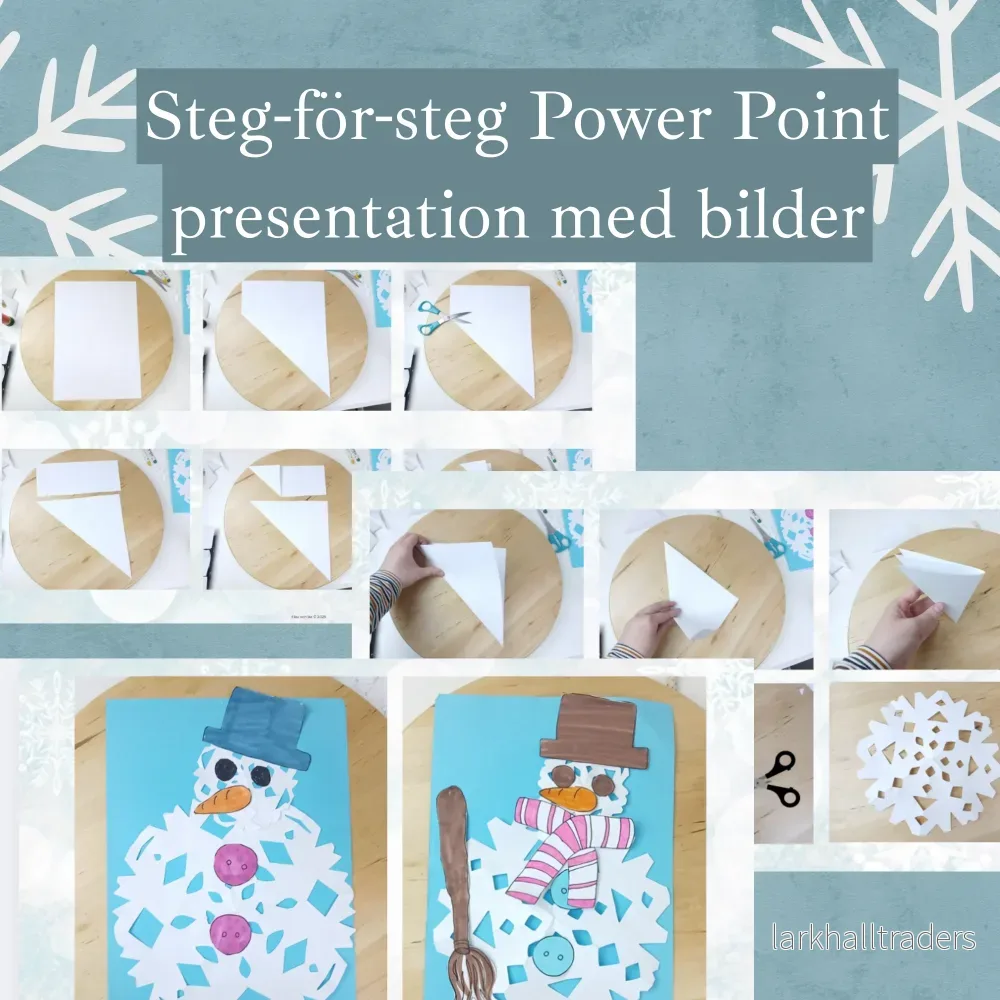 Snöflinge-snögubbe! Vinterpyssla en snögubbe av snöflingor i papper + tillbehör och PP-presentation steg för steg. - Bild 3