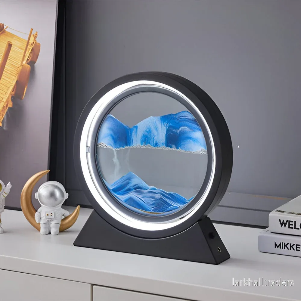 Sands of Time – Roterande Sandkonst LED-bordslampa med USB-laddning
