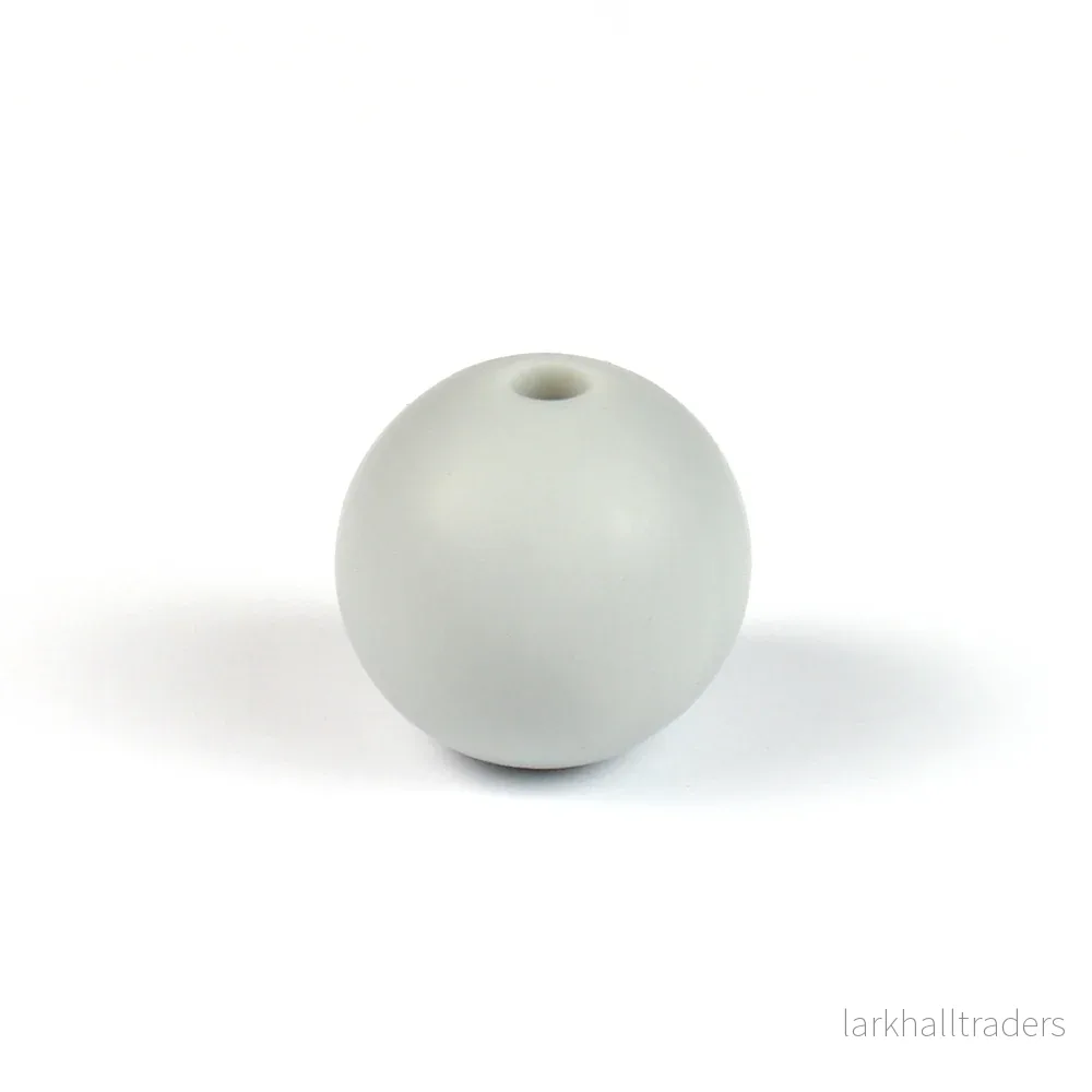 Silikonpärlor, ljusgrå, 12mm Silikonpärlor, ljusgrå, 12mm