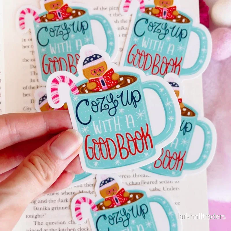 Vinyl sticker – Cozy Up with A Good Book Hot Cocoa Vinyl sticker – Cozy Up with A Good Book Hot Cocoa