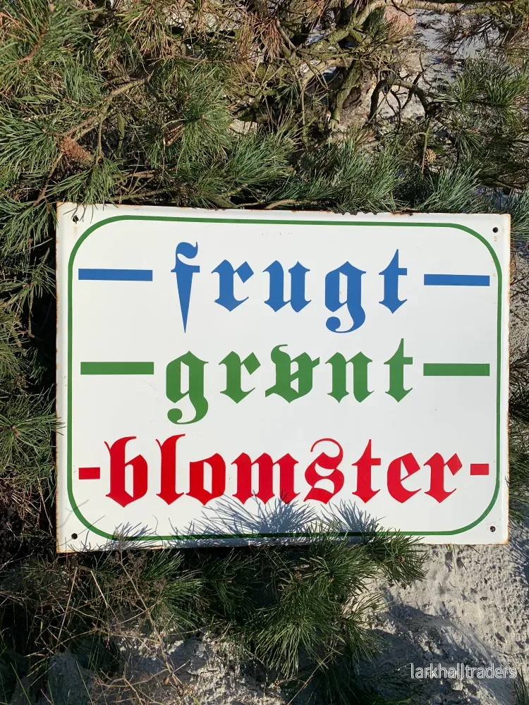 Stor emaljskylt - frukt, grönsaker och blommor - Bild 3