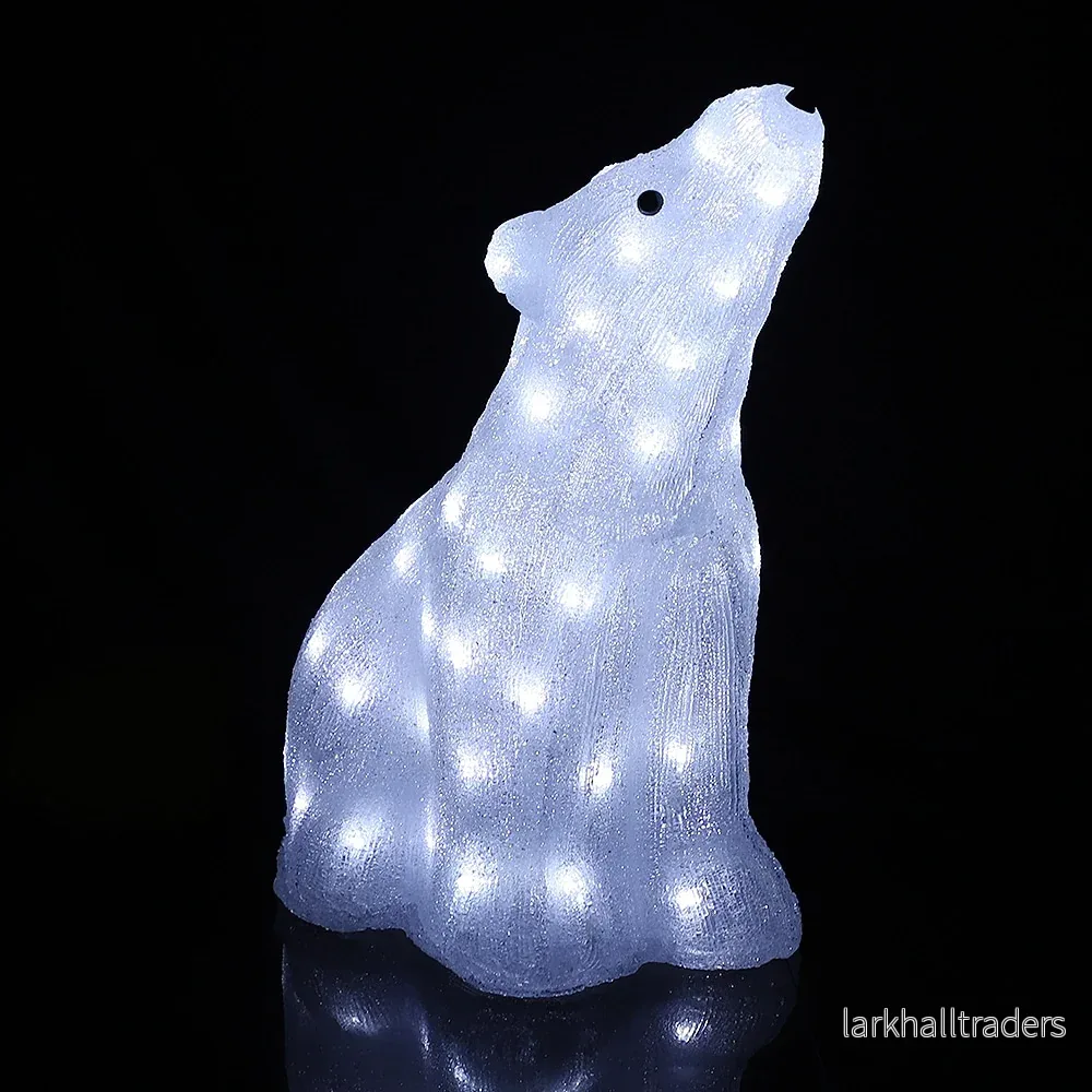 Akryl isbjörn – 46 cm hög med LED-lampor – Akryl isbjörn – 46 cm hög med LED-lampor –