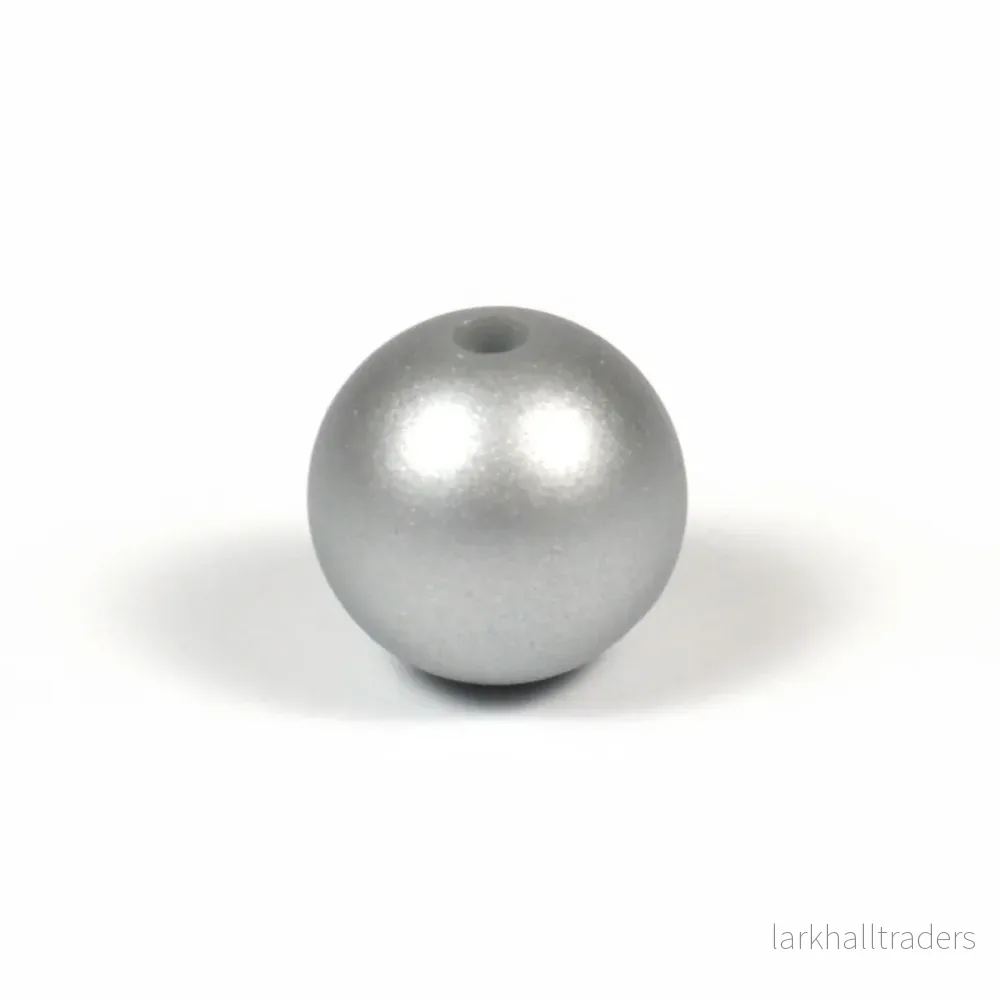 Silikonpärlor, silver, 12mm