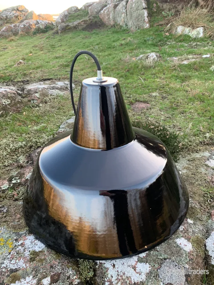 Verkstadslampa i emalj - Svart - Bild 2