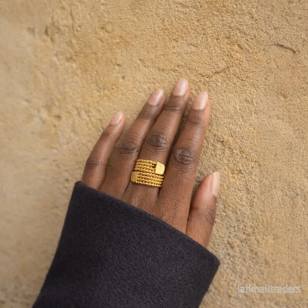 Kunda Ring – Guldpläterad – Handgjord i Afrika