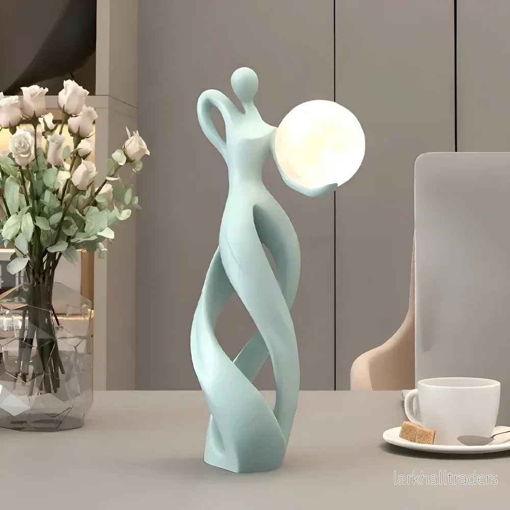 GlowMuse Flicka – Abstrakt Belyst Skulptur i Modern Harzdesign - Bild 3