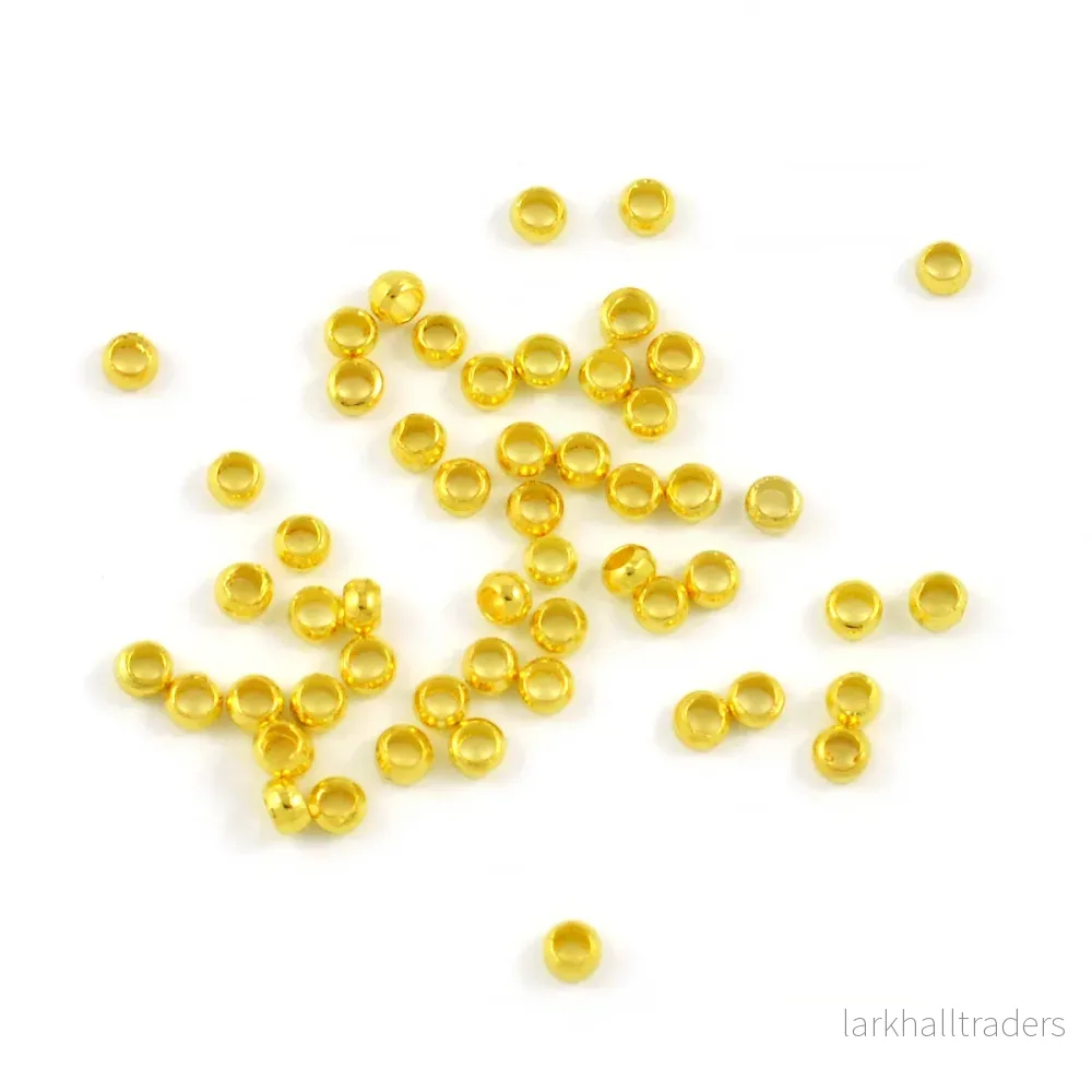 Klämpärlor, guld, 2mm, 200st