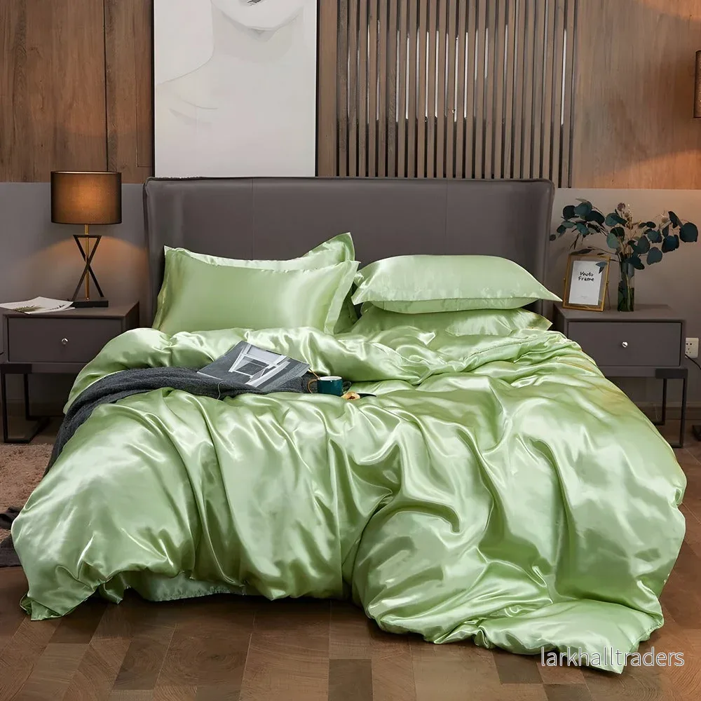 RayLuxe Påslakanset – Lyxigt Enfärgat Sängset i Mjuk Rayon-Satin - Bild 2
