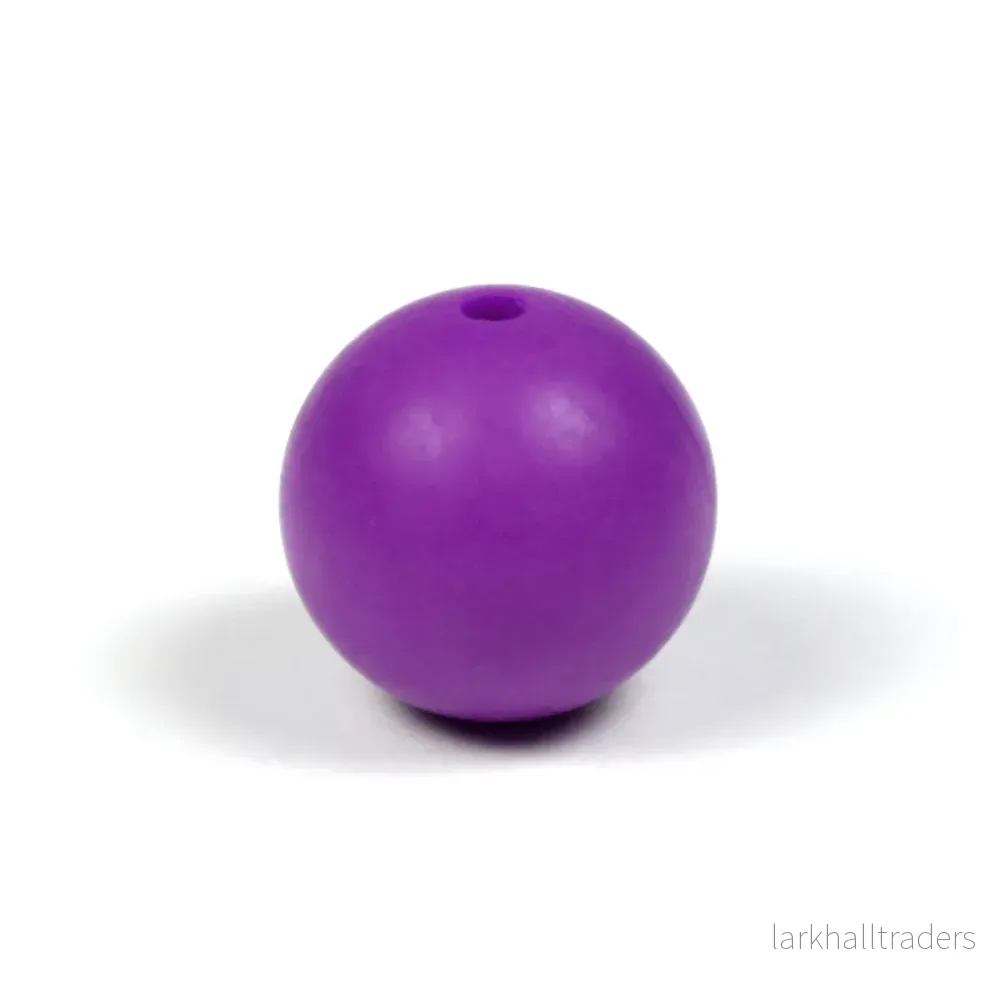 Silikonpärlor, plommon, 15mm