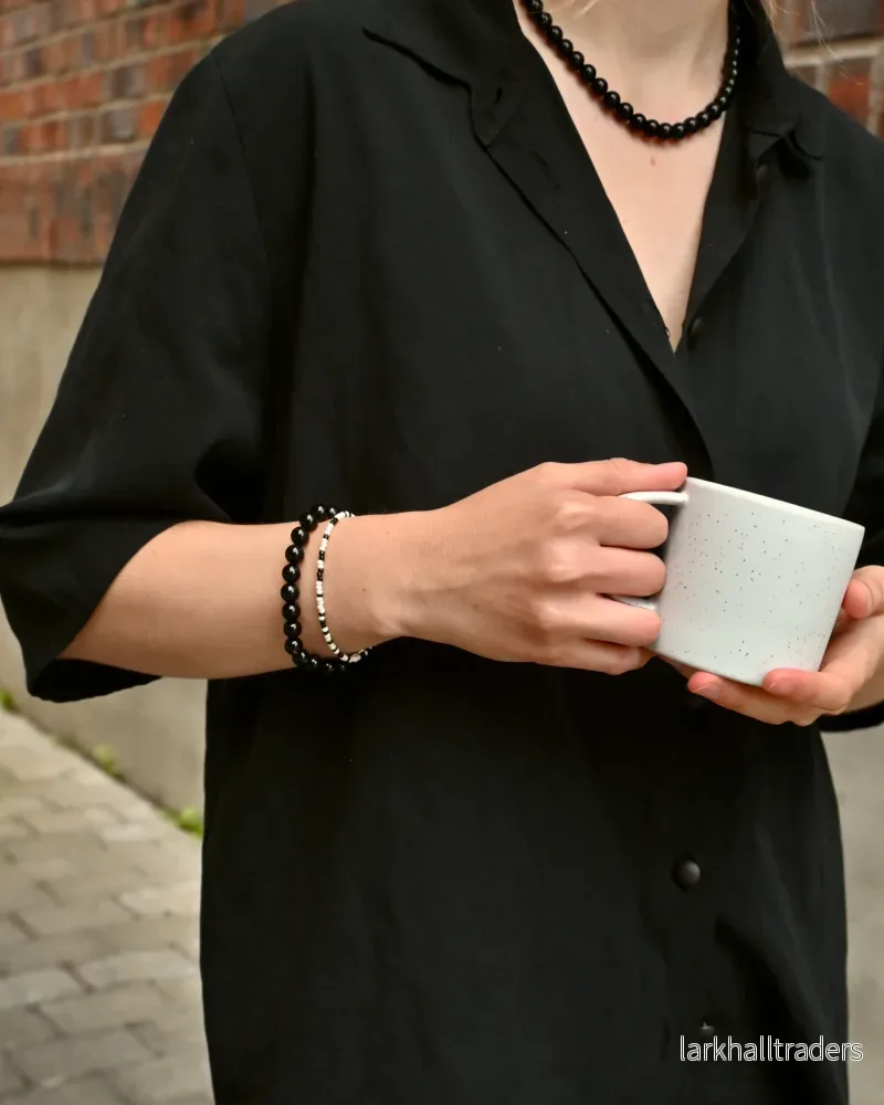 Odette - Armband svart agate - Bild 3