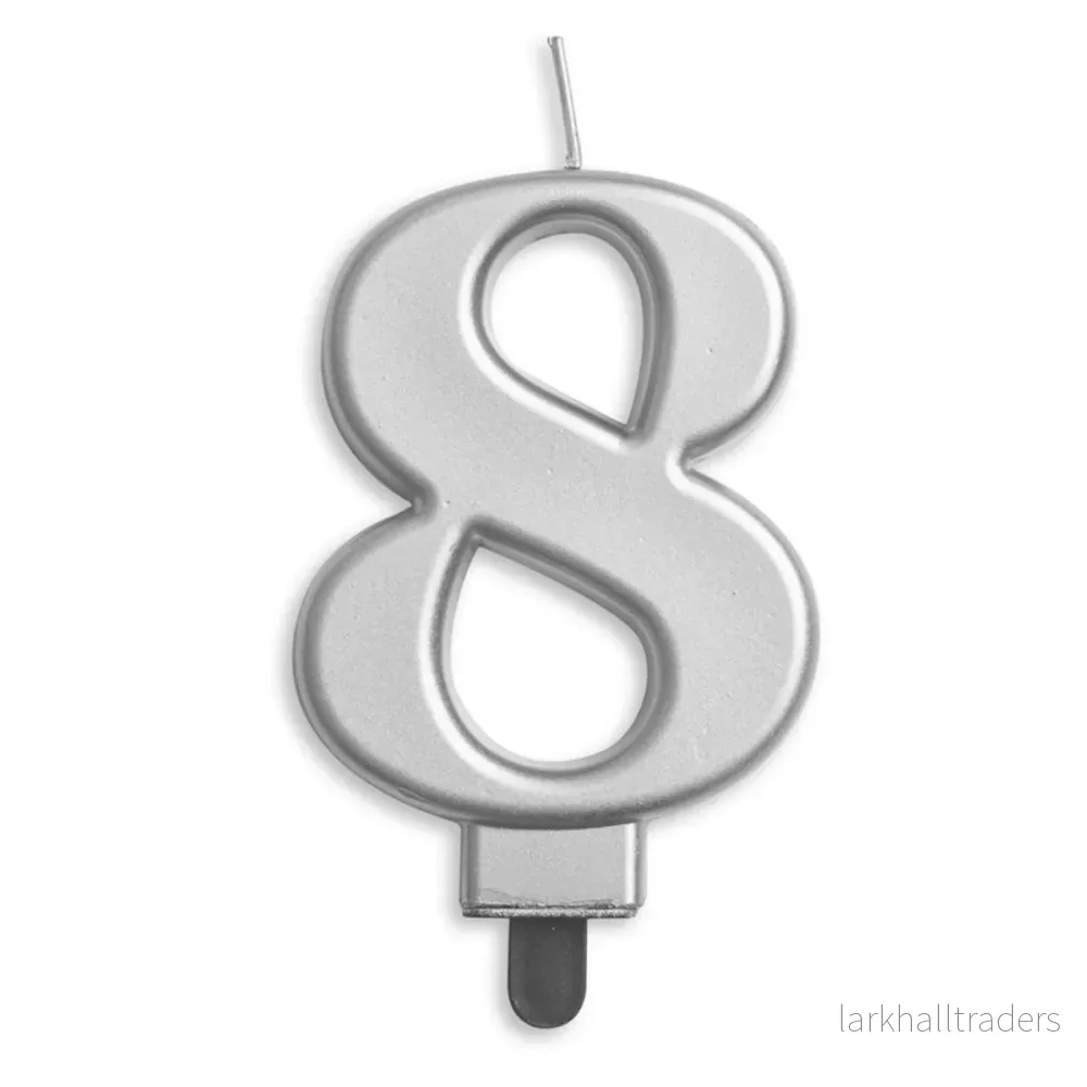Sifferljus, 8 silver metallic
