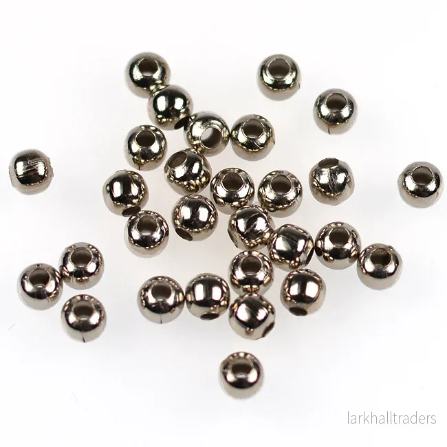 Runda metallpärlor, antiksilver, 4mm, 100st