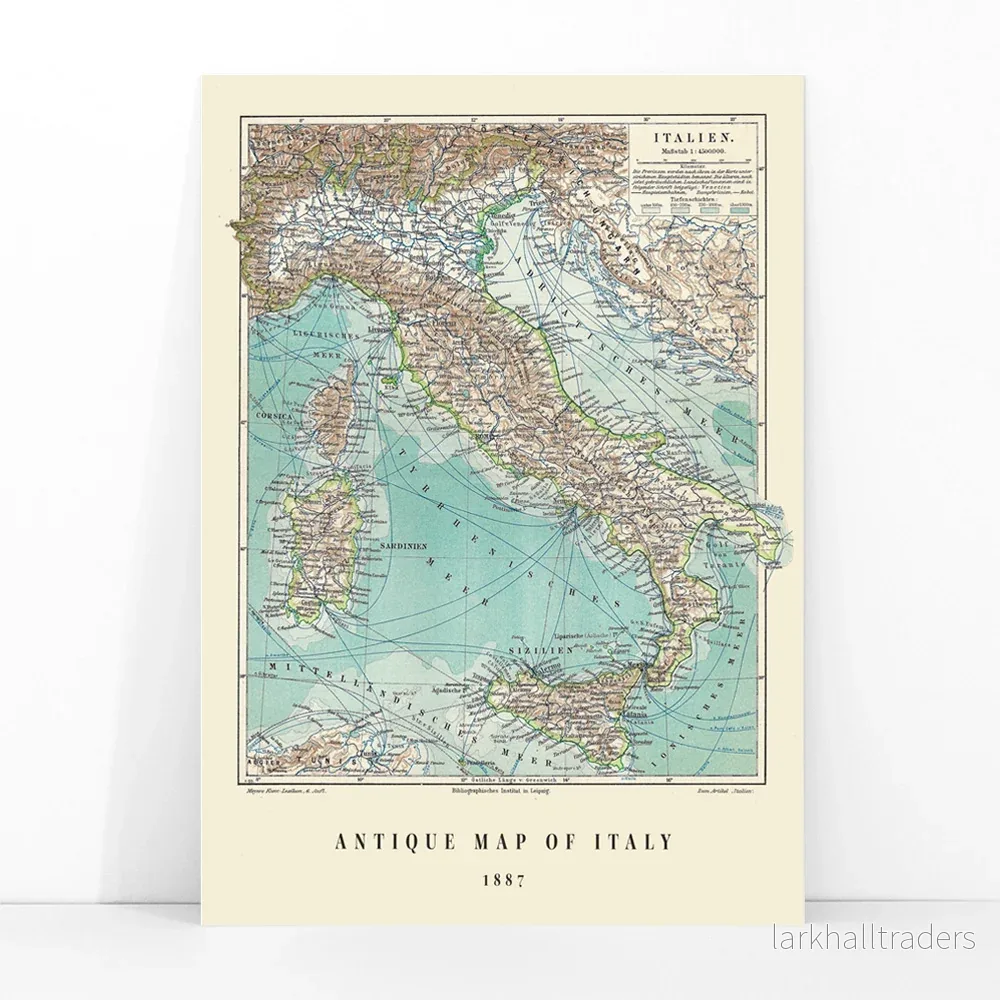 Antik karta över Italien Poster - Bild 3