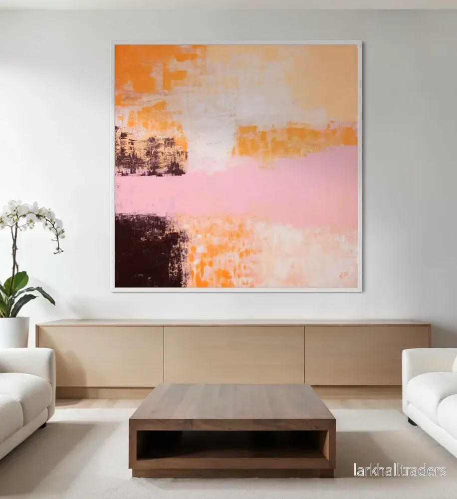 Original Målning Abstrakt Havslandskap Korallorange – Coral Sunset | Svensk Konst Original Målning Abstrakt Havslandskap Korallorange – Coral Sunset | Svensk Konst
