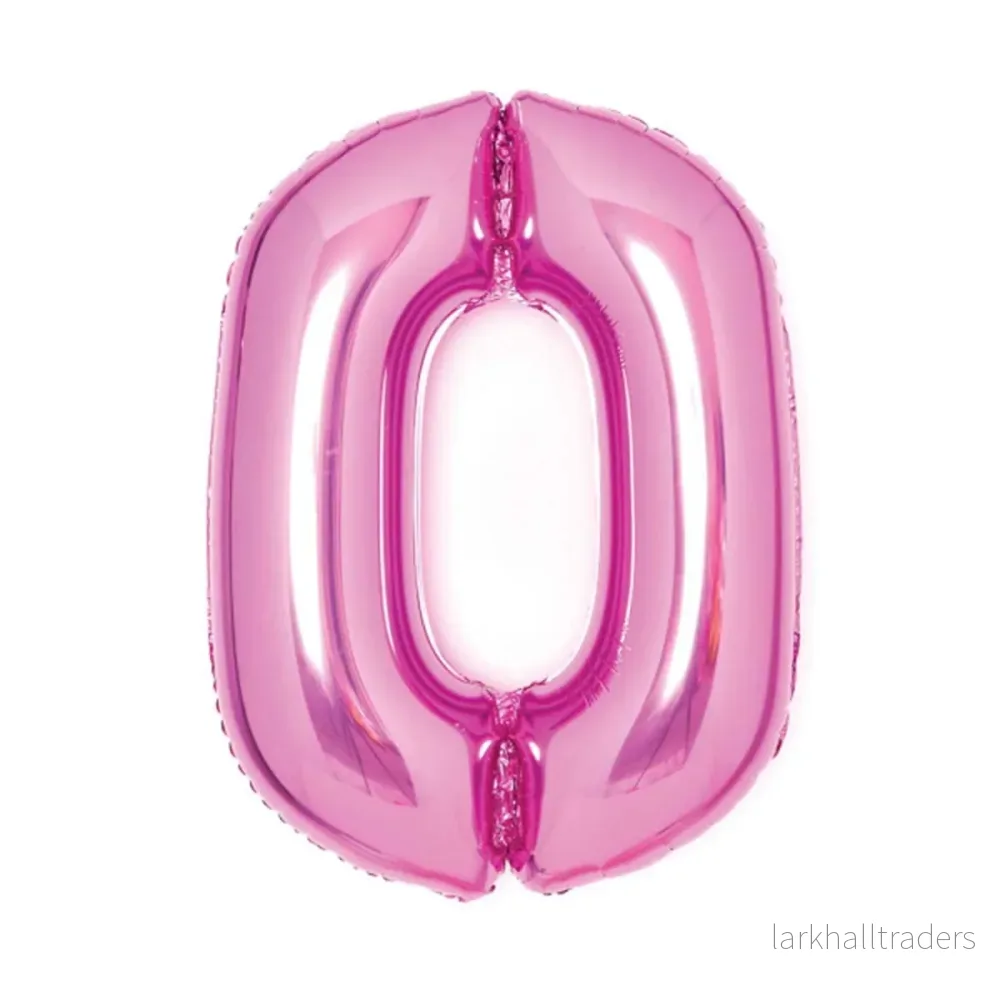 Folieballong, siffra 0 rosa 66 cm Folieballong, siffra 0 rosa 66 cm