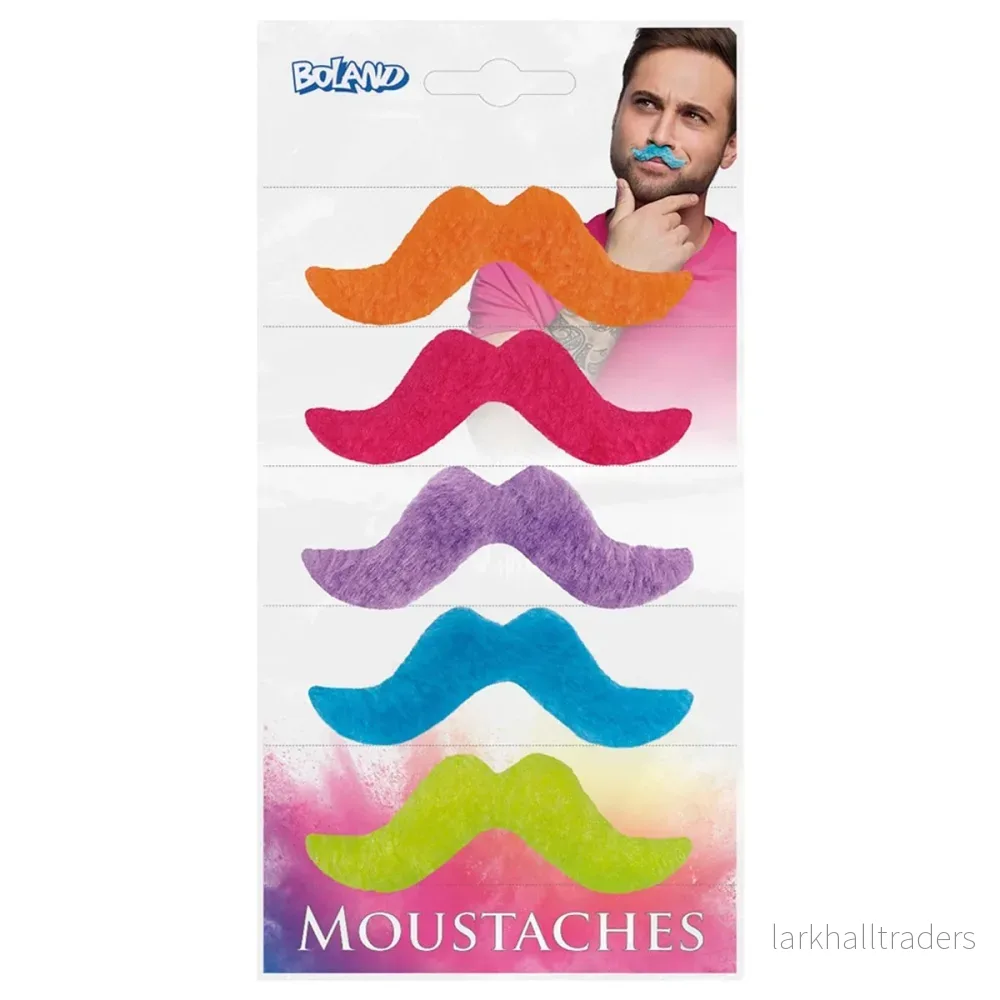 Mustascher, neon 5 st Mustascher, neon 5 st