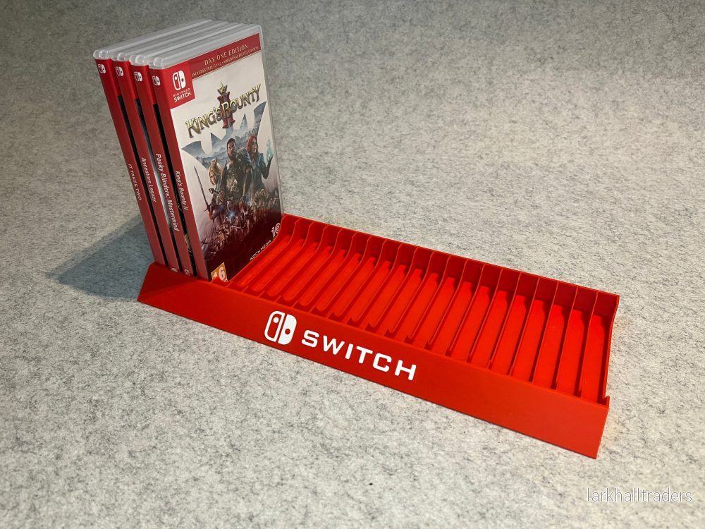 Spelställ för 24 Nintendo Switch-spel med Switch-loggan