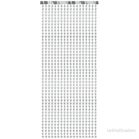 Glitterdraperi, stjärnor silver 100×245 cm Glitterdraperi, stjärnor silver 100×245 cm