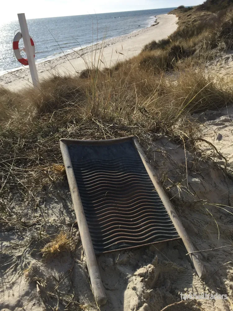 Tvättbräda av metall och trä - Bild 3