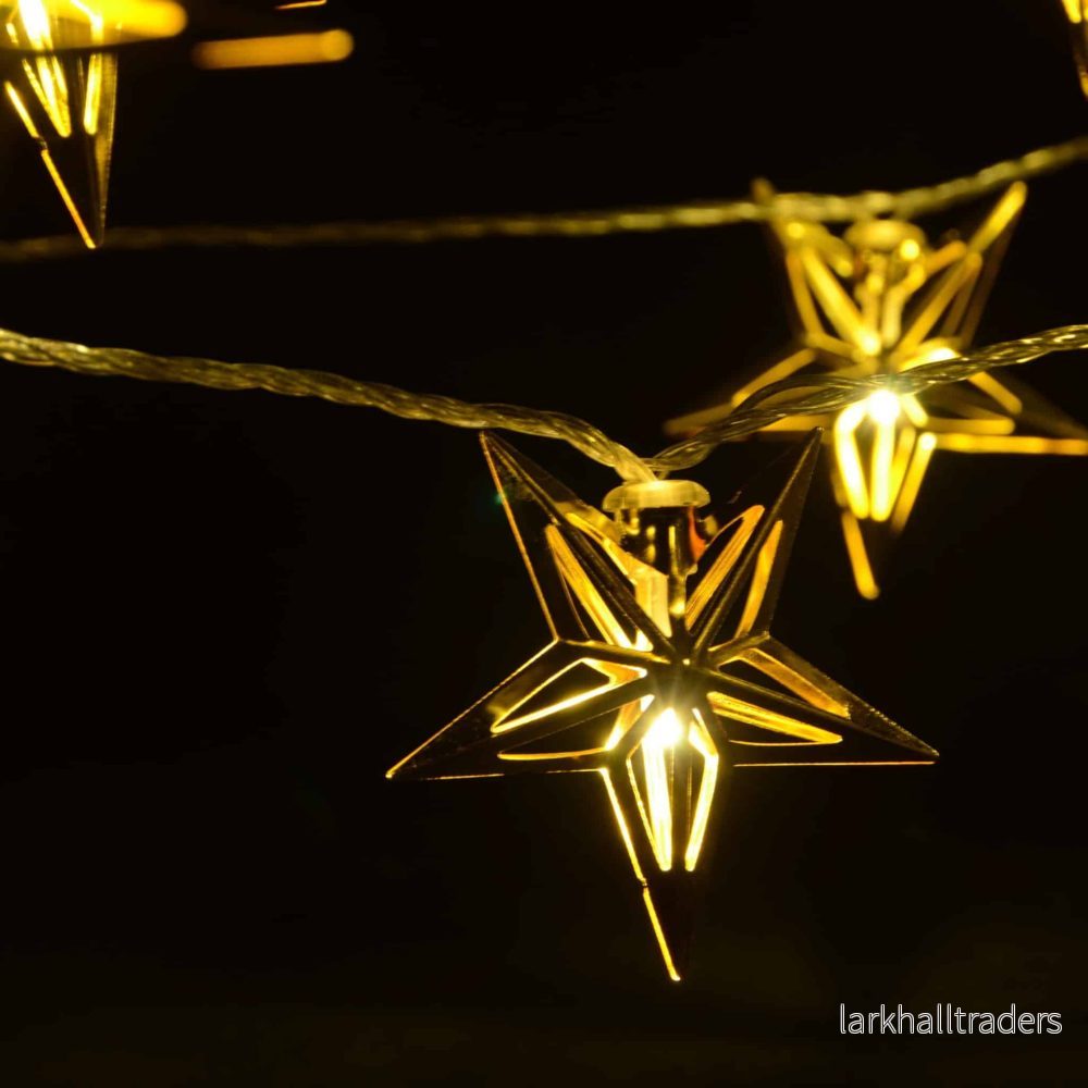 LED-ljuskedja med stjärnor - guld (3 meter) - Bild 2