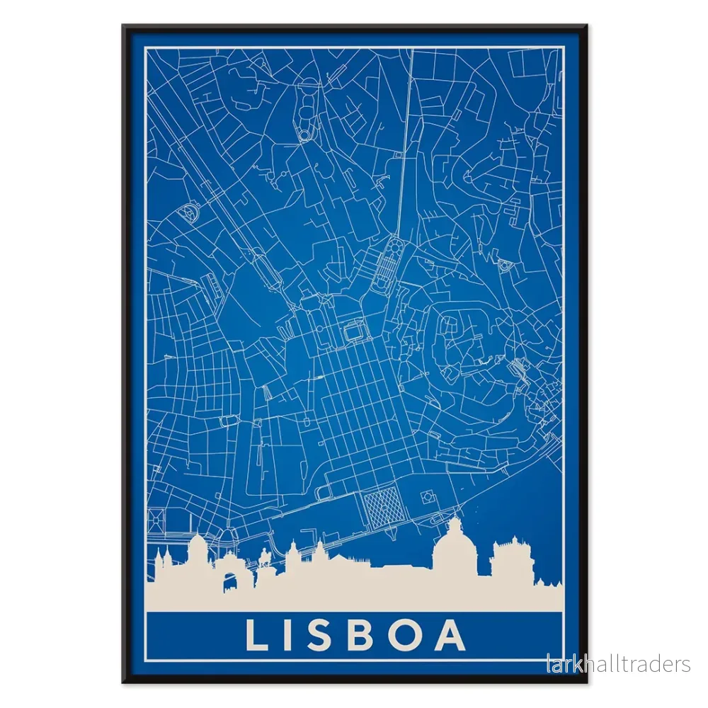 Minimalistisk lissabonkarta Poster - Bild 2