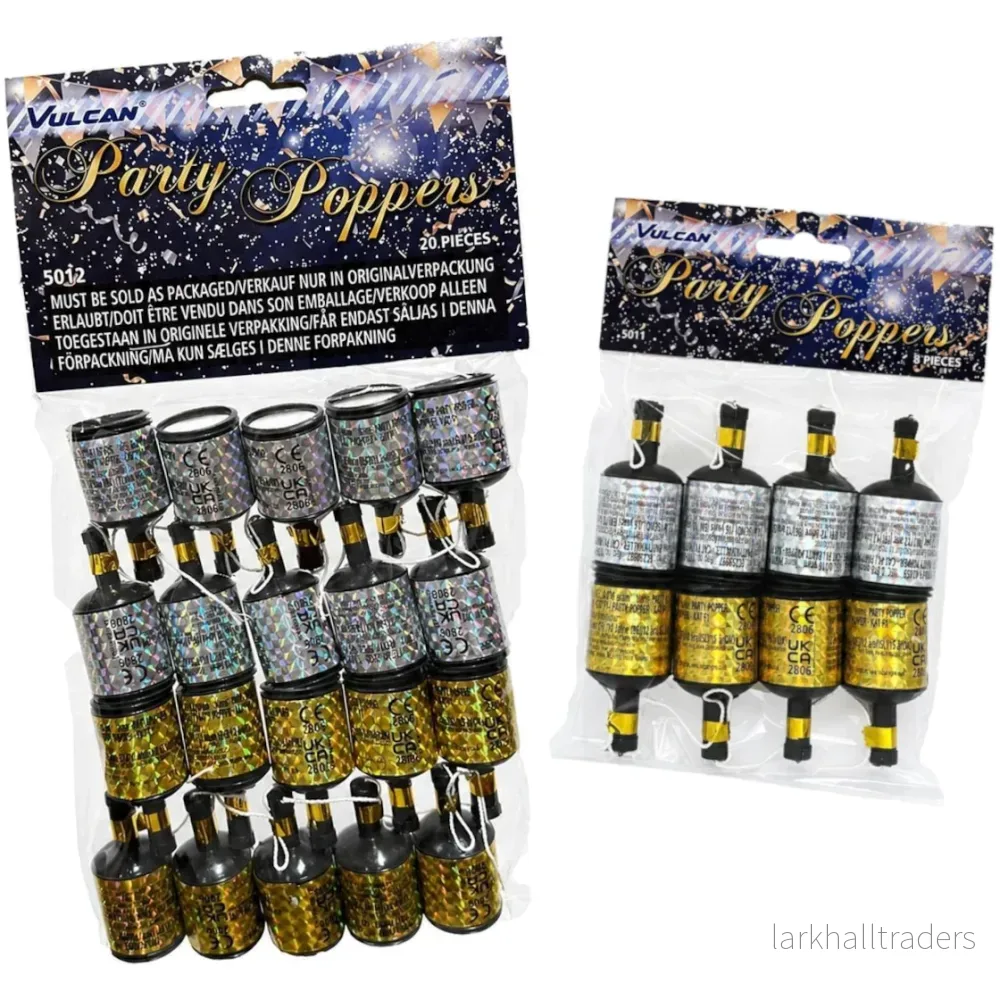 Partypopper, guld & silver 20 st Partypopper, guld & silver 20 st