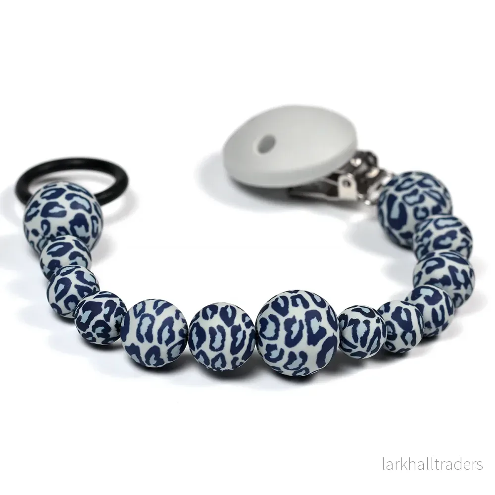 Silikonpärlor, leopard grå, 12mm - Bild 2
