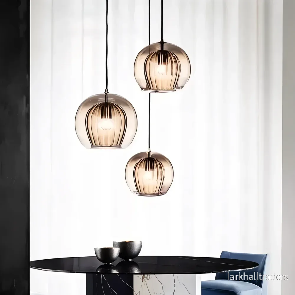 Clairvéa – Klotformad Glaspendellampa med Vintage Elegans - Bild 2