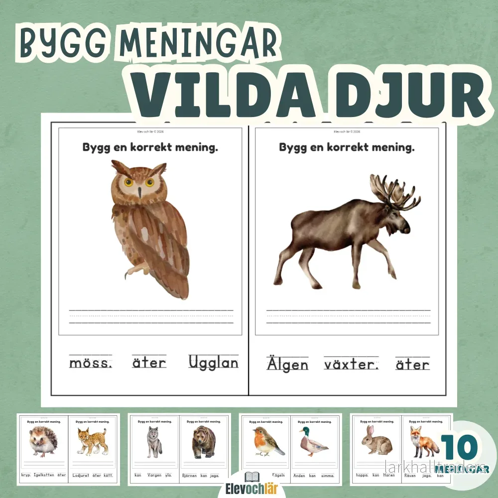 Bygg meningar – Vilda djur