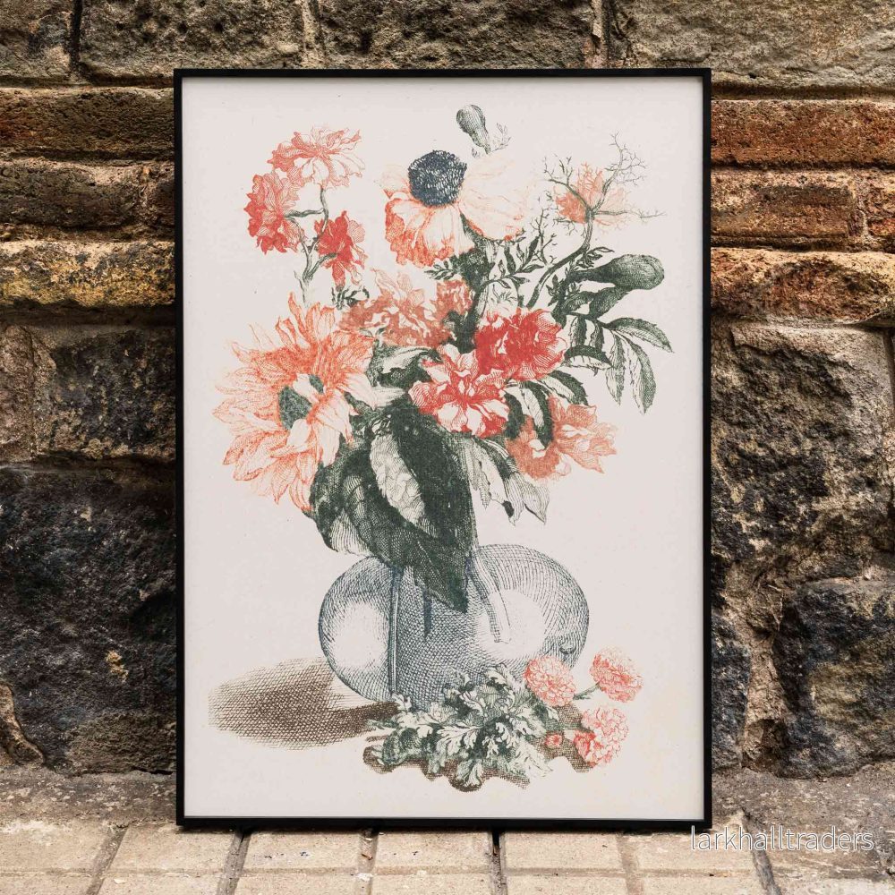 Vas i glas med blommor Poster Vas i glas med blommor Poster