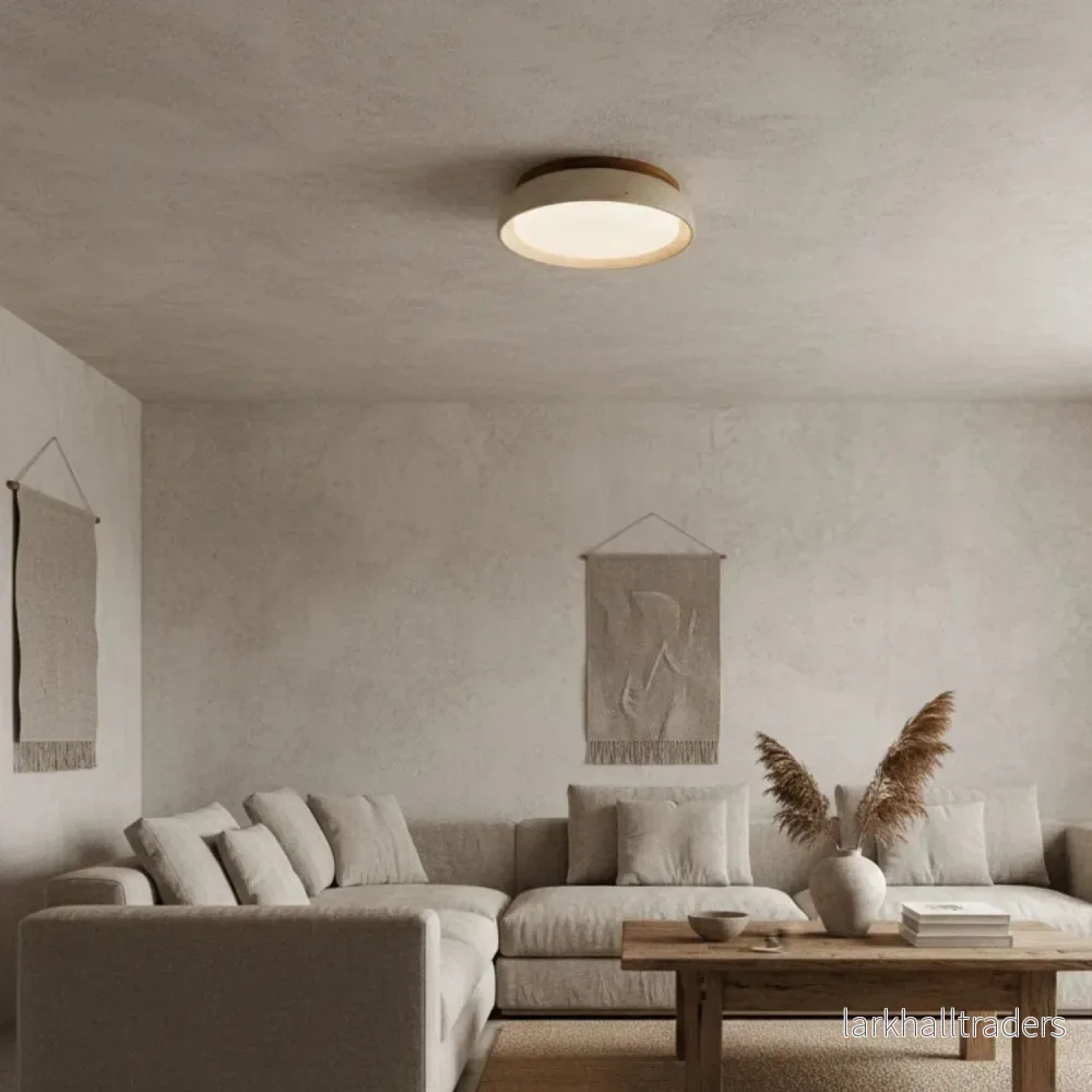 Depiara – Naturlig Plafondlampa i Travertin med Mjuk LED-belysning - Bild 3
