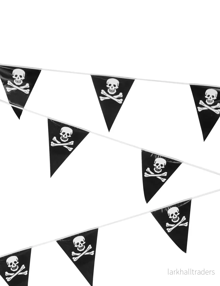 Flaggirlang, dödskalle pirat 30×20 cm 6 m Flaggirlang, dödskalle pirat 30×20 cm 6 m