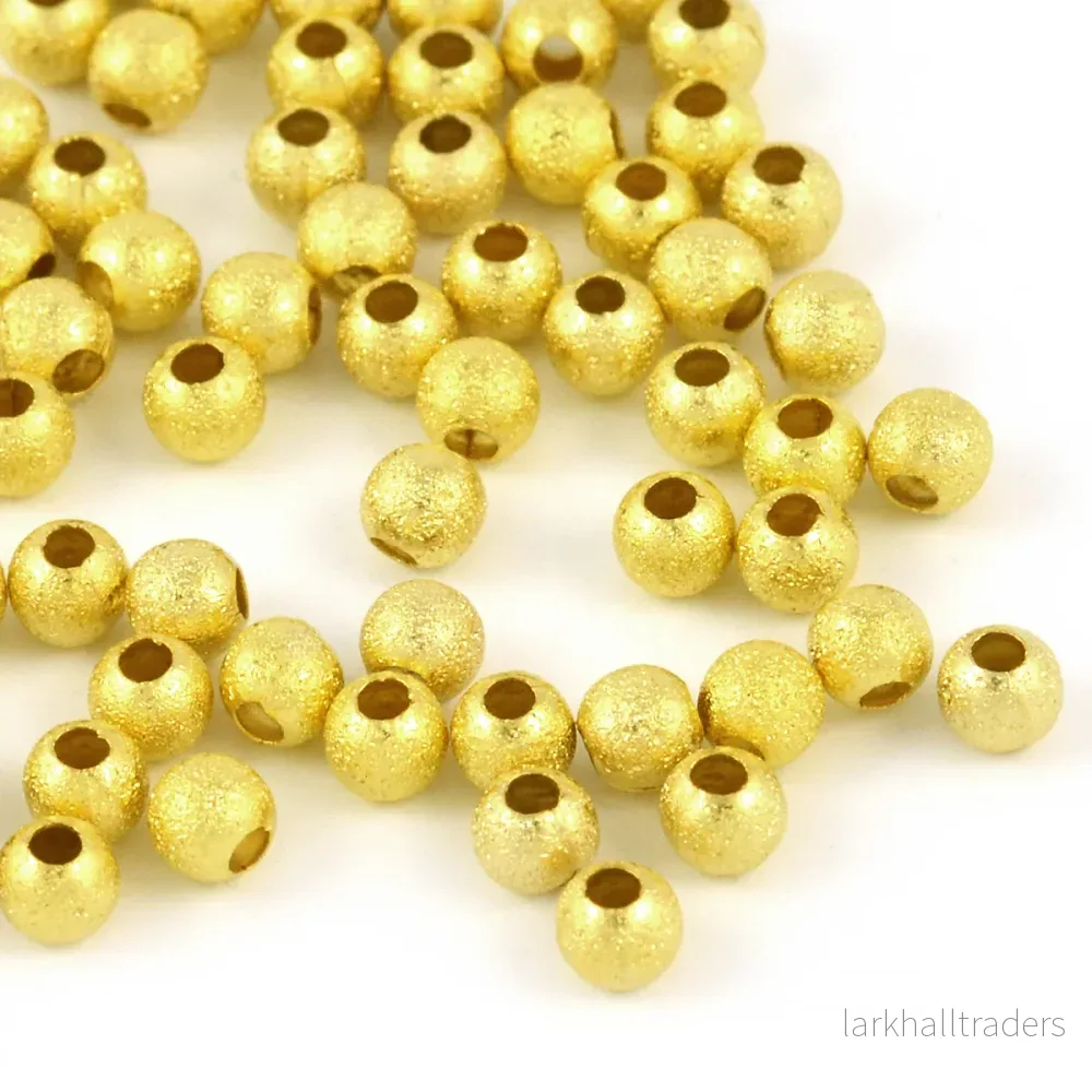 Stardust pärlor, 4mm, guld Stardust pärlor, 4mm, guld