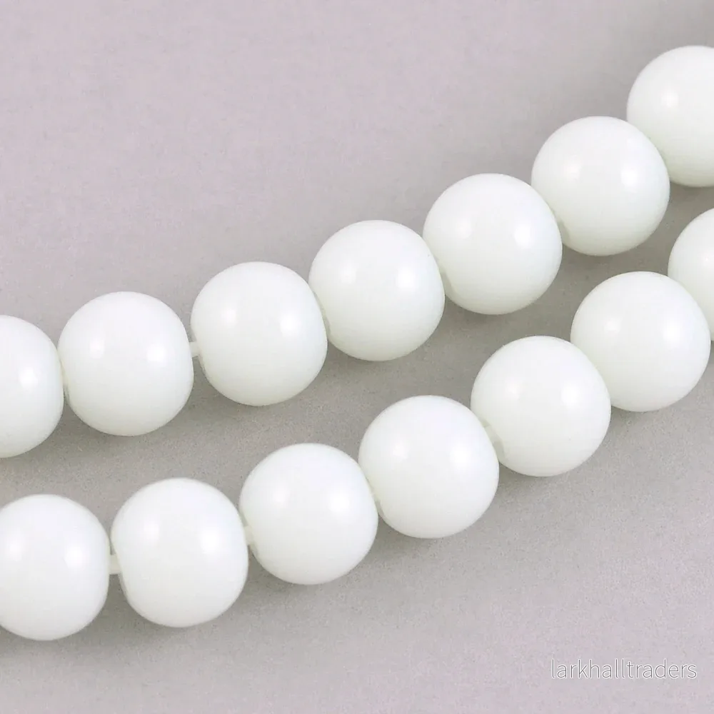 Runda glaspärlor ”exklusiv”, vit, 8mm Runda glaspärlor ”exklusiv”, vit, 8mm